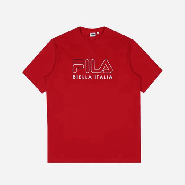 Fila 3D Logo S/S Women's T-Shirts - Red,NZ 173-28937